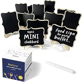12pcs Mini Chalkboard Signs with Stand,Food Labels for Party Buffet, Food Tag/Name Card for Wedding Table, Name Tag Drink Labels Taco/Candy...